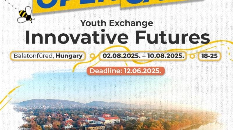 Otvoreni poziv za razmjenu mladih „Inovativna budućnost“ u Balatonfüredu, Mađarska