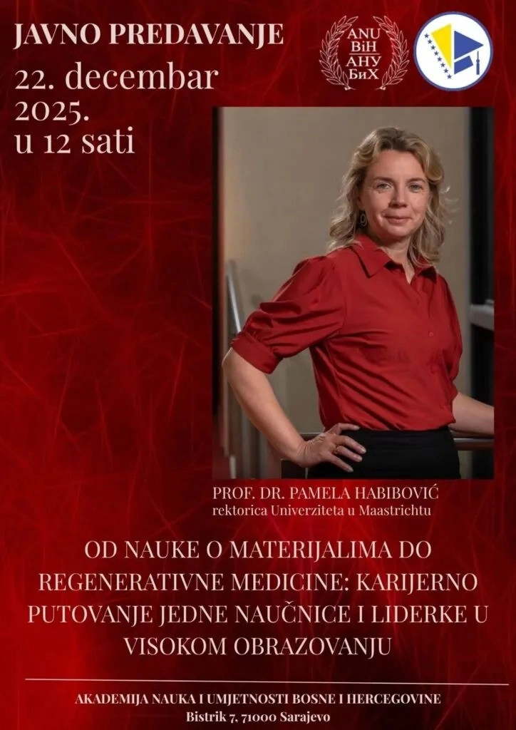 Poziv na javno predavanje prof. dr. Pamele Habibović, rektorice Univerziteta u Maastrichtu