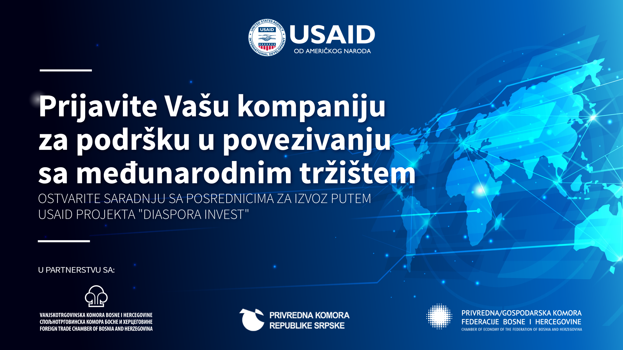 USAID: Poziv za povezivanje i posredovanje u izvozu s ekspertima iz dijaspore