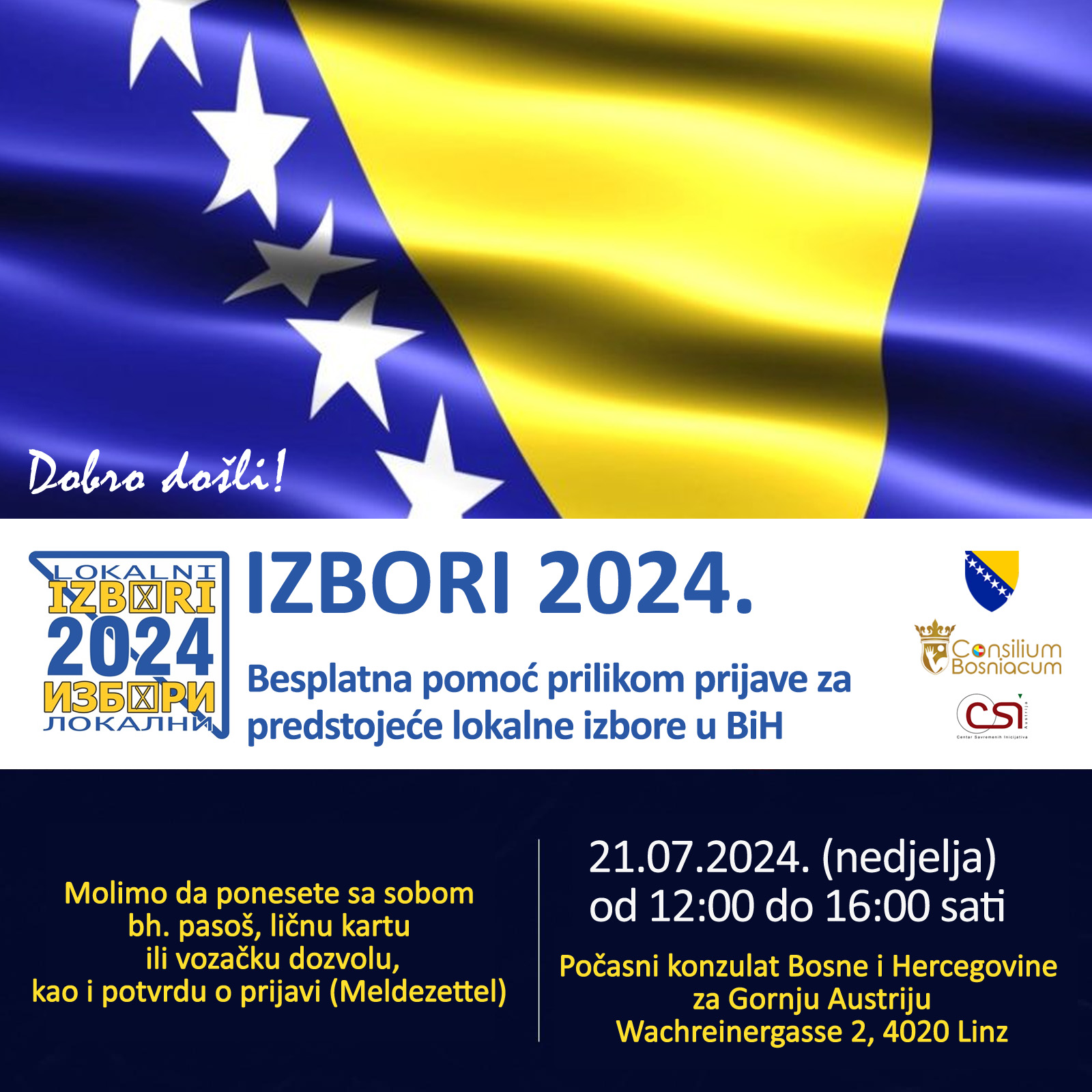 Besplatna pomoć prilikom prijave za predstojeće lokalne izbore u BiH